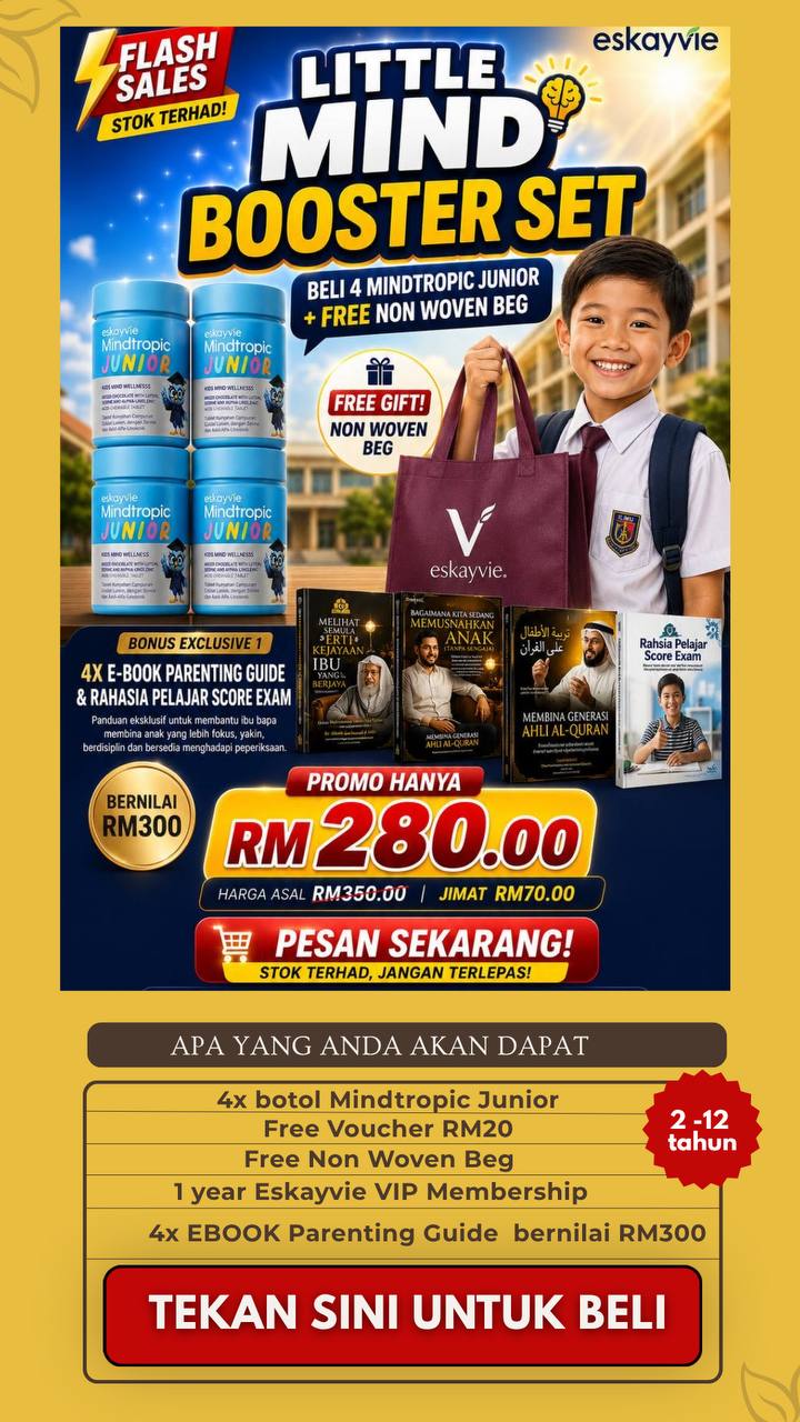 Set Little Genius Mindbooster + (VIP Member + Bonus voucher RM20 + Totebeg + 4x Special Ebook )